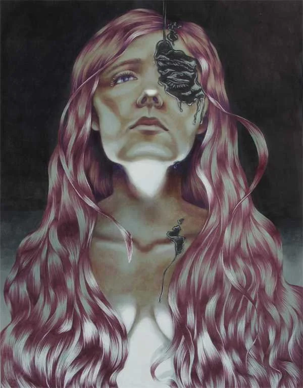 "Poured Out" Marker and Colored Pencil on Paper, 2017, 18 x 24 inches (45.72 x 60.96 cm)