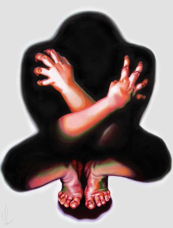 "Crouching" Acrylic on Canvas, 2020, 36 x 48 inches (91.44 x 121.92 cm)