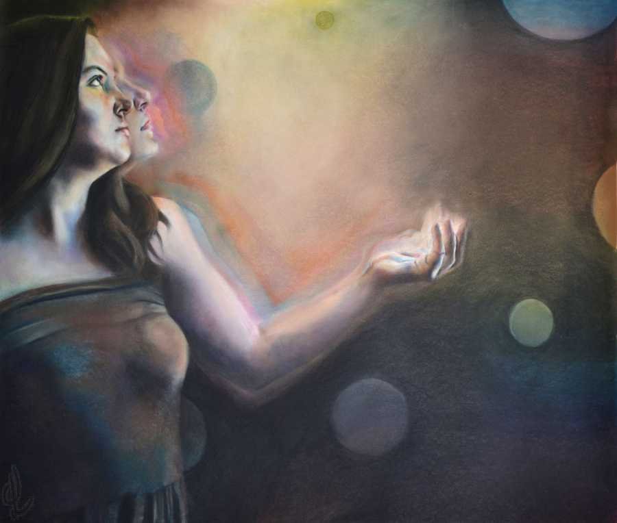 "Cascade" Conte Crayon, 2013, 60 x 48 inches (152.4 x 121.92 cm)