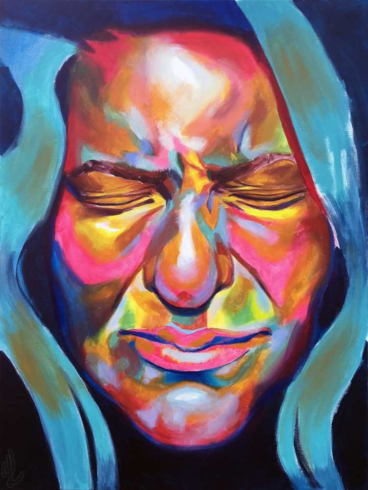"New Moon" Acrylic on Canvas, 2019, 36 x 48 inches (91.44 x 121.92 cm)