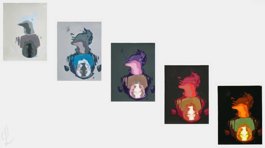 "Evolution" Screenprint, 2014, 52 x 28 inches (132.08 x 71.12 cm)