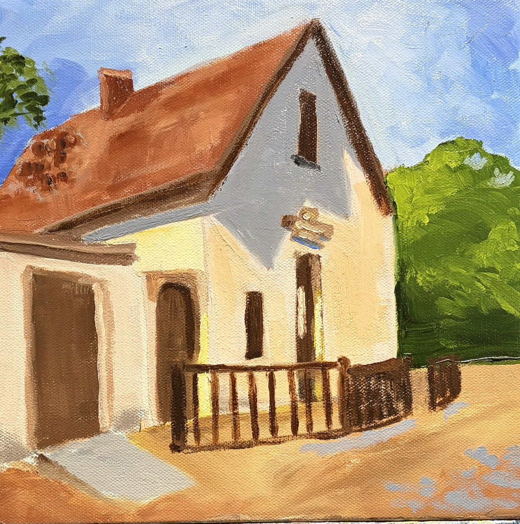 Lock #87, Argentenay, France, 12 x 12, Oil on Canvas
