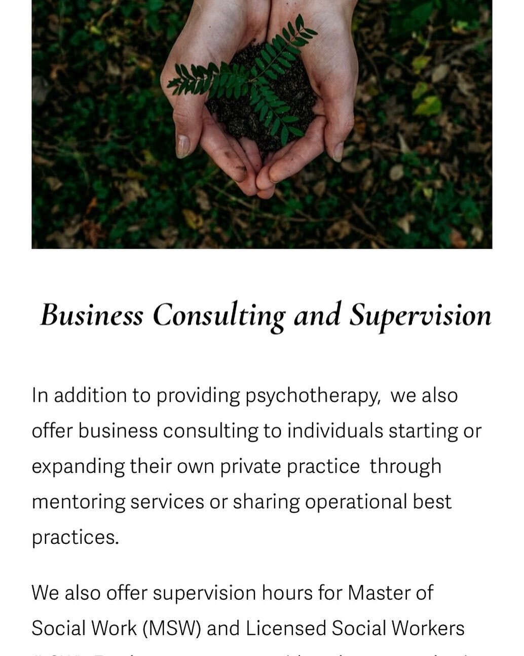 Wanting to start your own private practice or learn how to onboard new hires but not sure where or how to start? 🤔🤷&zwj;♀️
.
.
Managing with Mindfulness now offers consulting services for individuals or group practice owners to make that first step