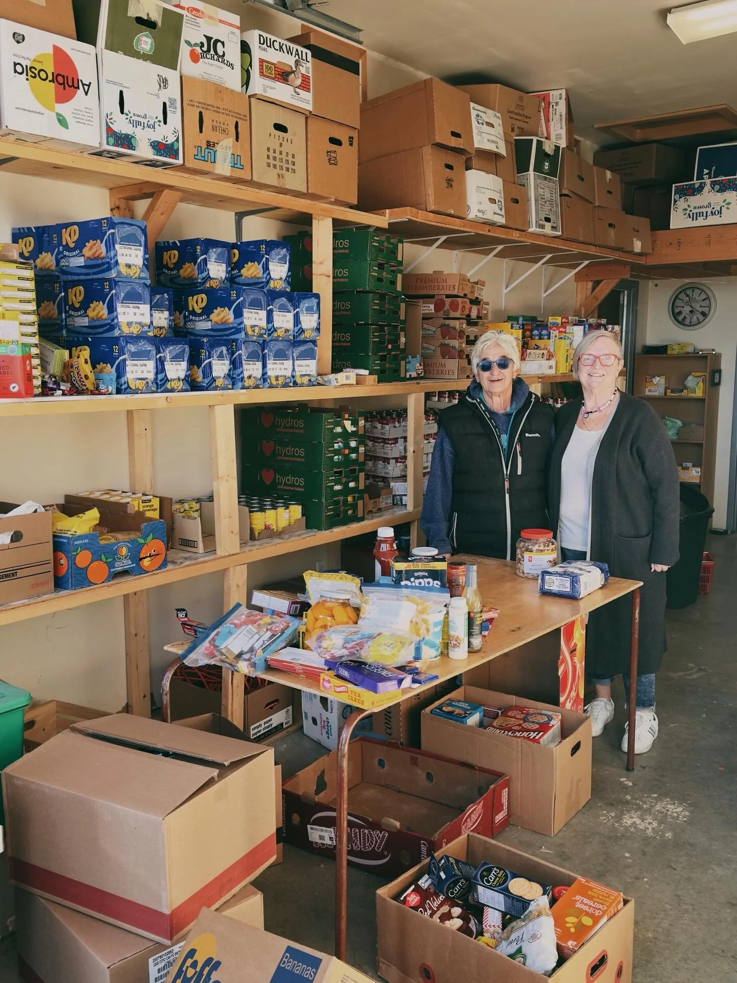 Meet Marilyn and Rhonda! 💛 These amazing ladies volunteer at the St. Edmunds Food Bank Outreach Association, right across the alley from our church. 

They&rsquo;ve been working tirelessly to stock the shelves for their Christmas Hamper Program, and