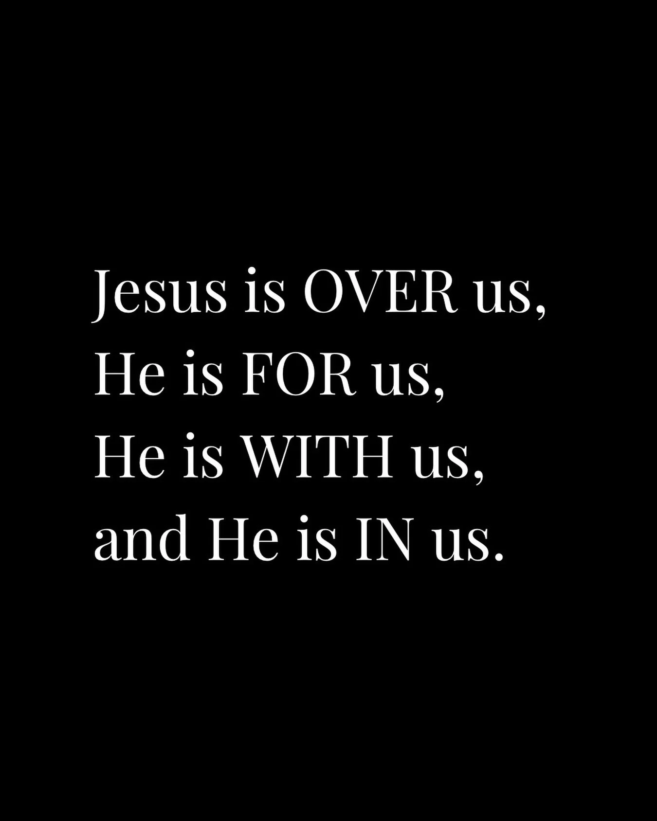 No matter where you are in life, this is good news.🙌

Jesus isn&rsquo;t distant or disconnected. He is over us as Lord, for us as our Savior, with us as Emmanuel, and in us through His Spirit.

This truth from John 1 reminds us that God stepped into