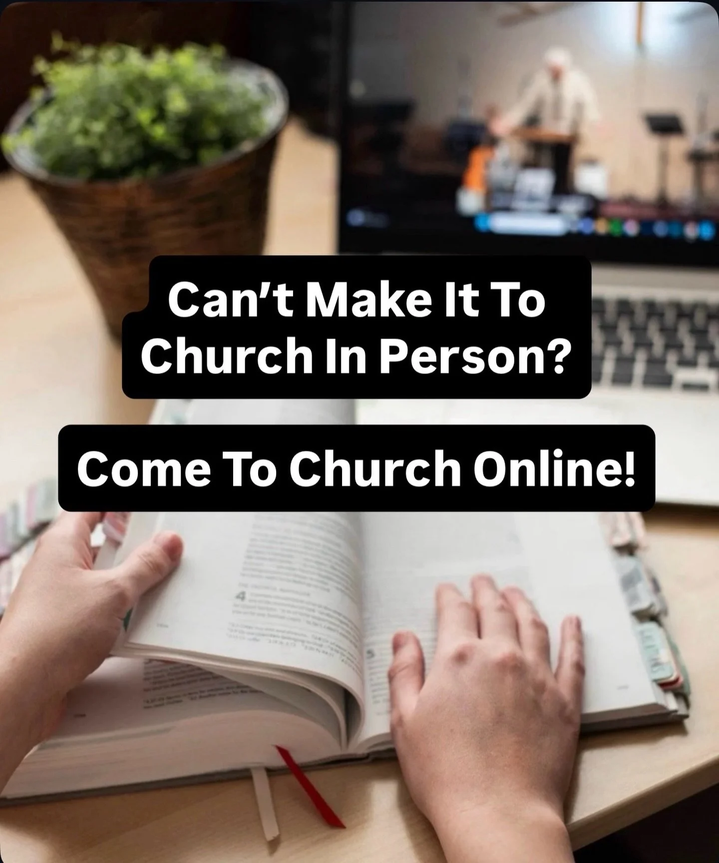 Can&rsquo;t make it to church in person? No problem. You can still join us for church online. 

We&rsquo;ve made it easy to stay connected to our Sunday service each week:

💻Join us live on Zoom for an interactive online church experience (we&rsquo;
