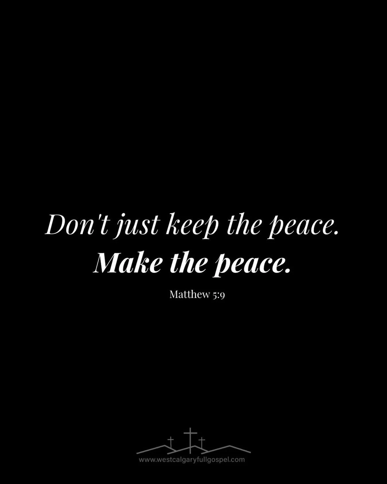 Sometimes it&rsquo;s easier to stay quiet, avoid tension, and just &ldquo;keep the peace.&rdquo;

But Jesus calls us to something deeper.
Being a peacemaker means stepping into hard conversations, choosing humility over being right, and pursuing unit