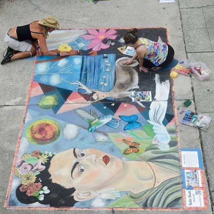 Throwing it back to 2014 (!!!!) and one of my first large-scale street paintings. I had no idea how to manage my time so my good friend Heather @impurple22 jumped in and helped me out! This piece was my first that won an award! This is when chalk art
