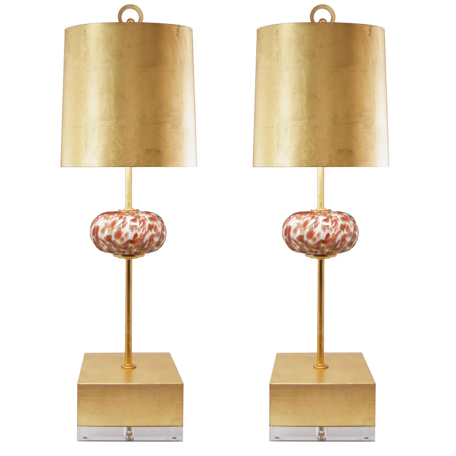 Vintage Murano Amber Glass Lamps
