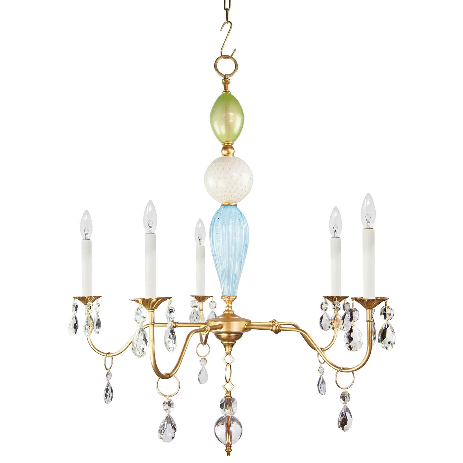 Ella with Blue, Green, and White Vintage Murano Glass