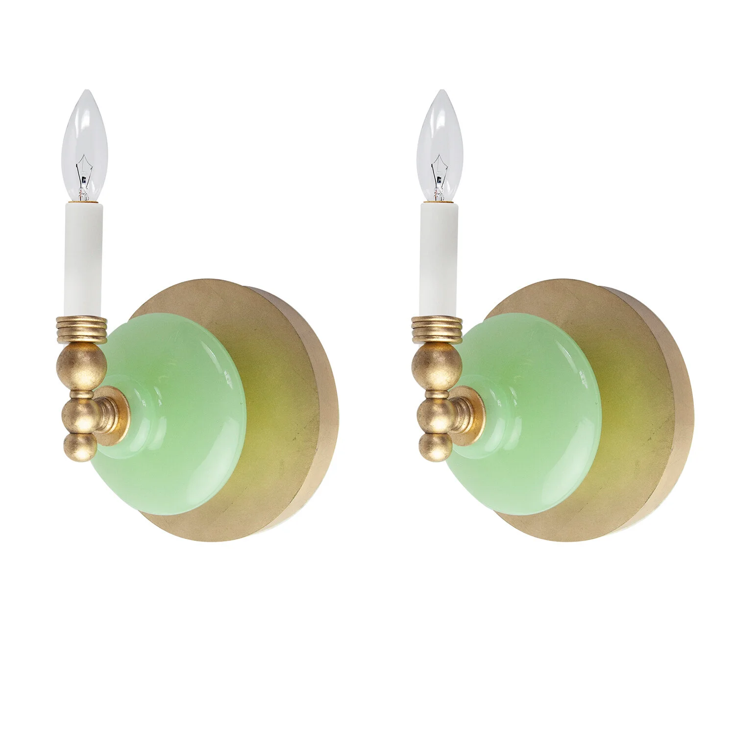 Vintage Green Italian Glass Sconces