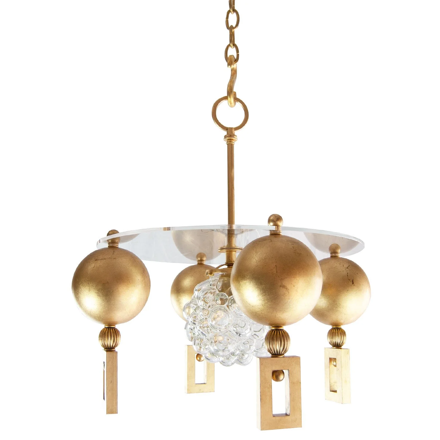Acrylic Pendant with Vintage German Glass