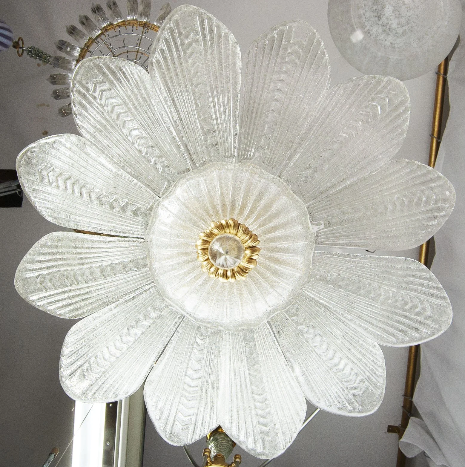 Vintage Murano Glass Flower Chandelier