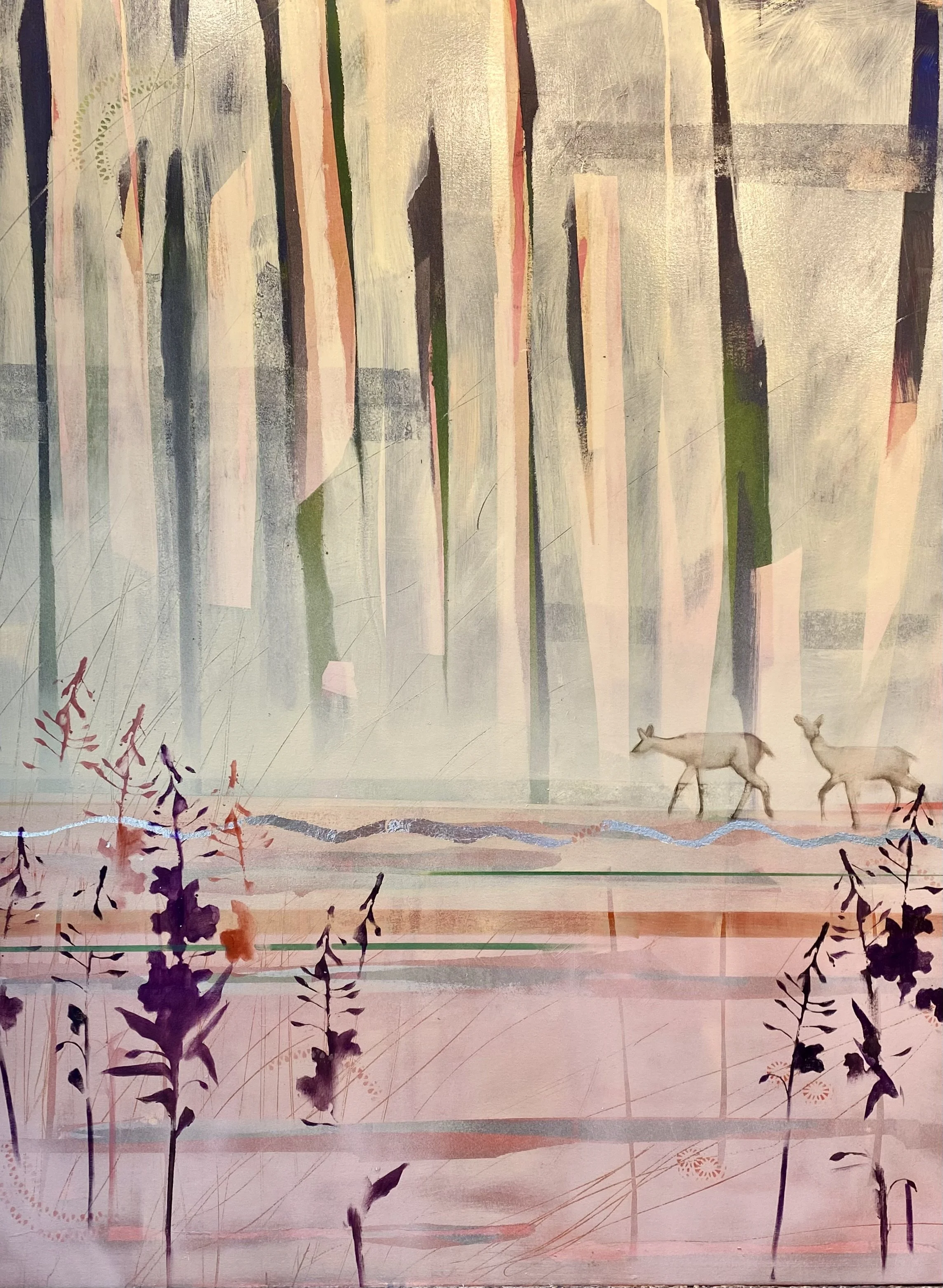 Ephemeral, oil, silver leaf, 48X36.jpeg