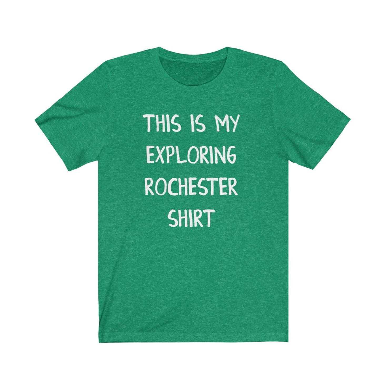 💥 NEW shirts in the shop! This one&rsquo;s for all my fellow Rochester explorers. The only real question is which color will you get? 

✅ Rochester logo on back
✅ Soft, Unisex Bella+Canvas tees- swipe for size chart 
✅ Link to shop in bio 💥 

(2XLs