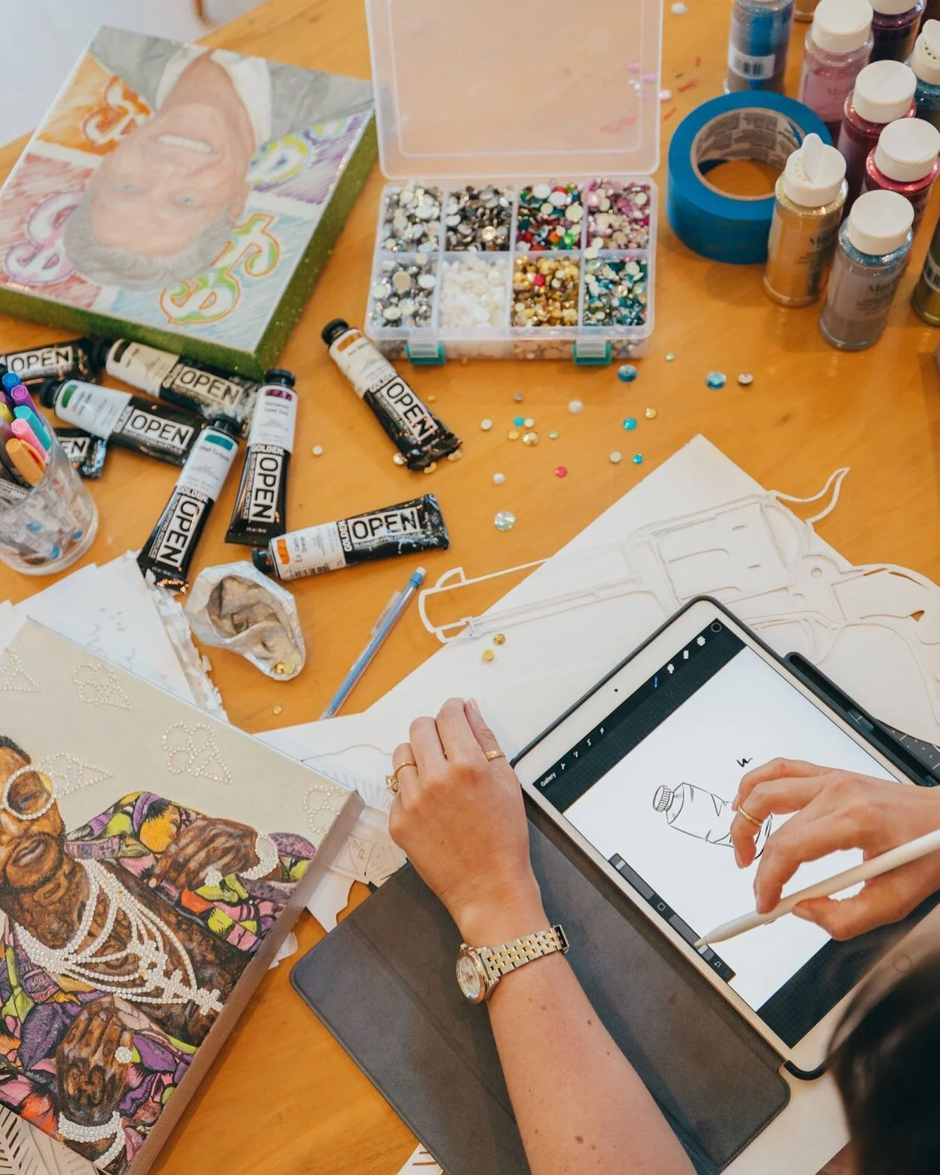 Let&rsquo;s talk about REPEAT patterns. After I have captured a piece from my subject&rsquo;s history, I start to design an icon to become the repeat in the background. Typically, this goes from the initial design on iPad, to paper, and then cut into