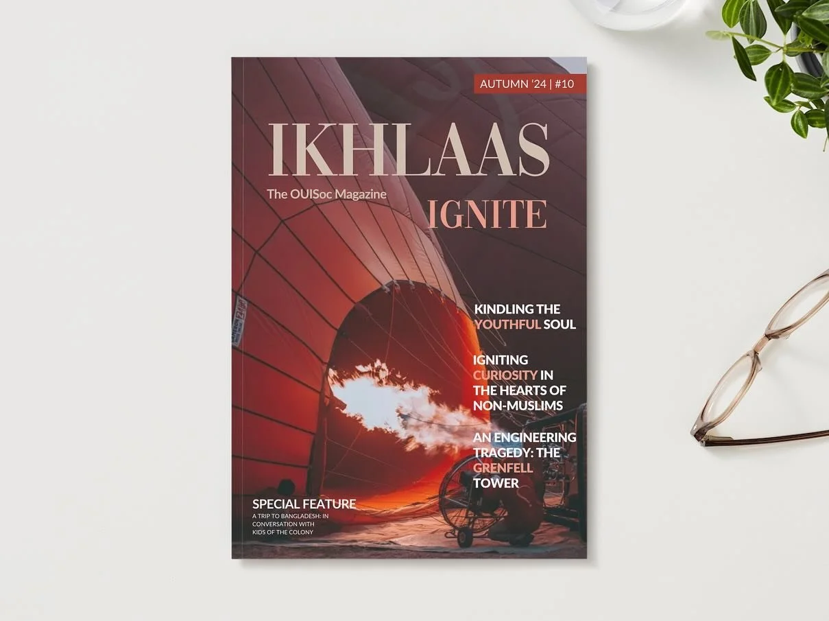 The 10th Edition of Ikhlaas is Here! ✨
After overcoming many challenges, we’re thrilled to finally share this special edition with you! This issue is packed with powerful stories that truly embody the theme: Ignite☄️ Swipe for some excerpts!