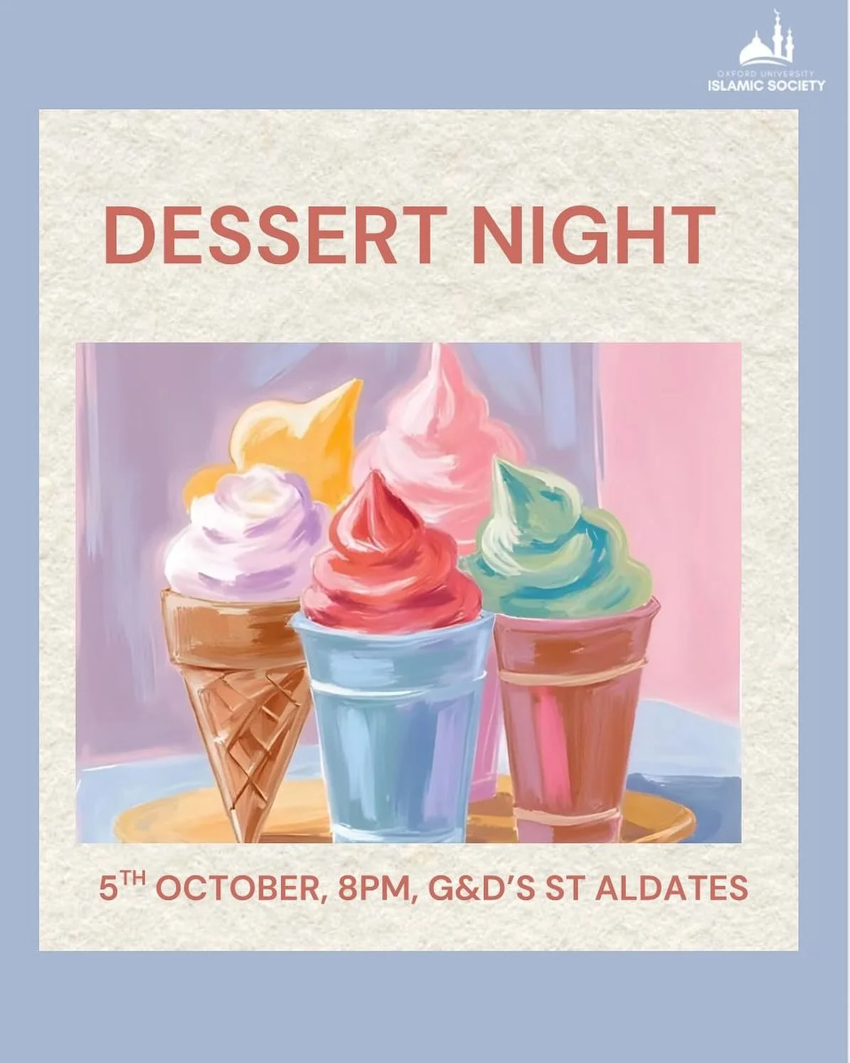 Term is fast approaching, and we can&rsquo;t wait to meet you all! Today is our first very relaxed event, a chance to have some ice cream and get to know each other inshaAllah - would love to see those of you who have moved in there! 
Grad sisters: 
