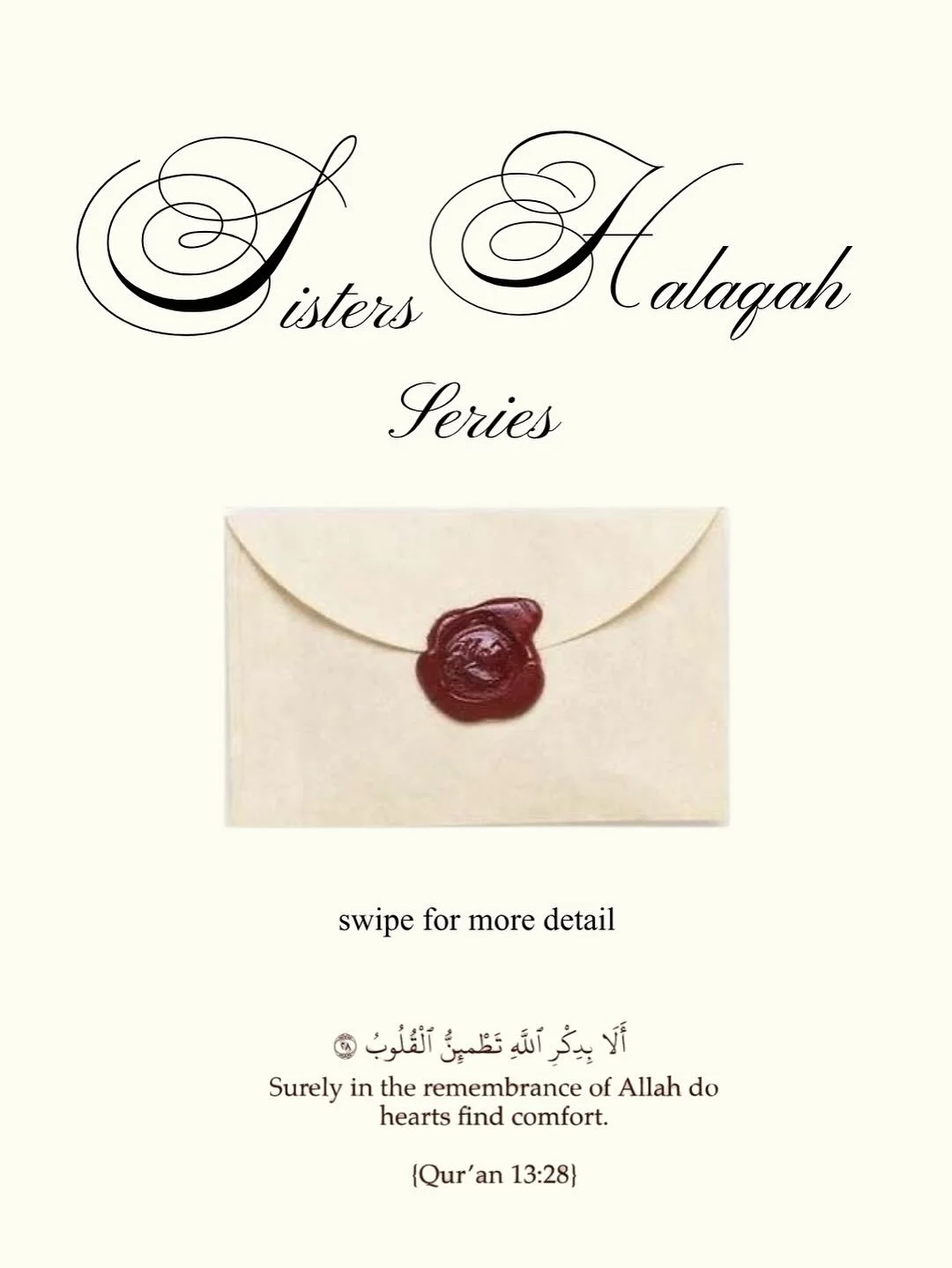 Introducing our Sisters Halaqah series on Friday Week 1,6&7 💌 Join us for an uplifting gathering where we discuss the topics of Taqwa, Sabr and Shukr! There will be tea☕️