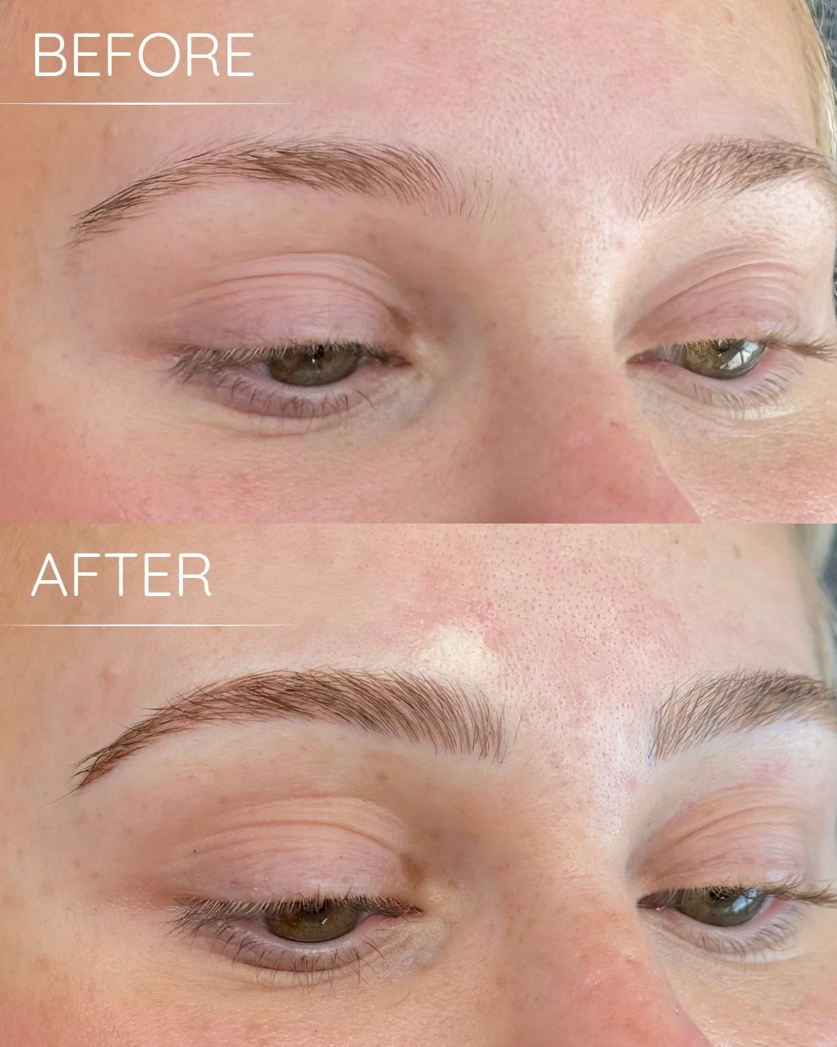Microblading before and after for natural-looking brows in Langley BC