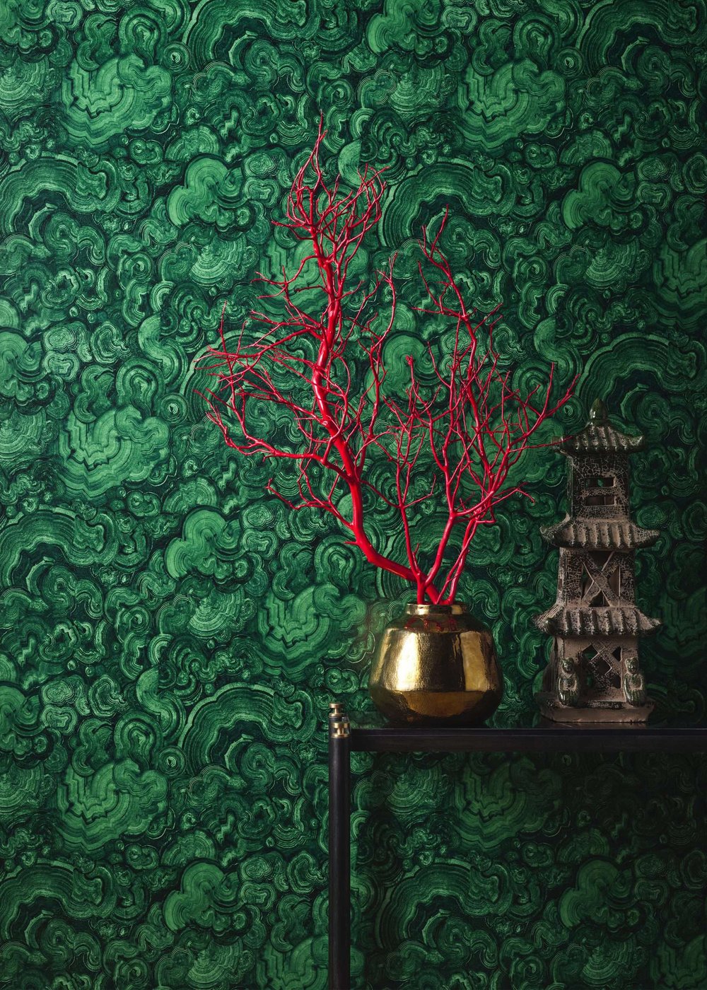 Malachite Wall Covering by Tony Duquette for Jim Thompson