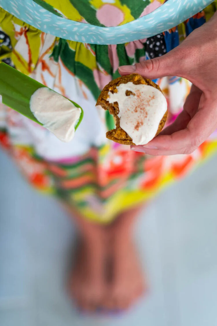 Pumpkin Muffins + Maple Cashew Frosting | GF, Vegan, Lactation Booster, + Baby & Kid-Friendly
