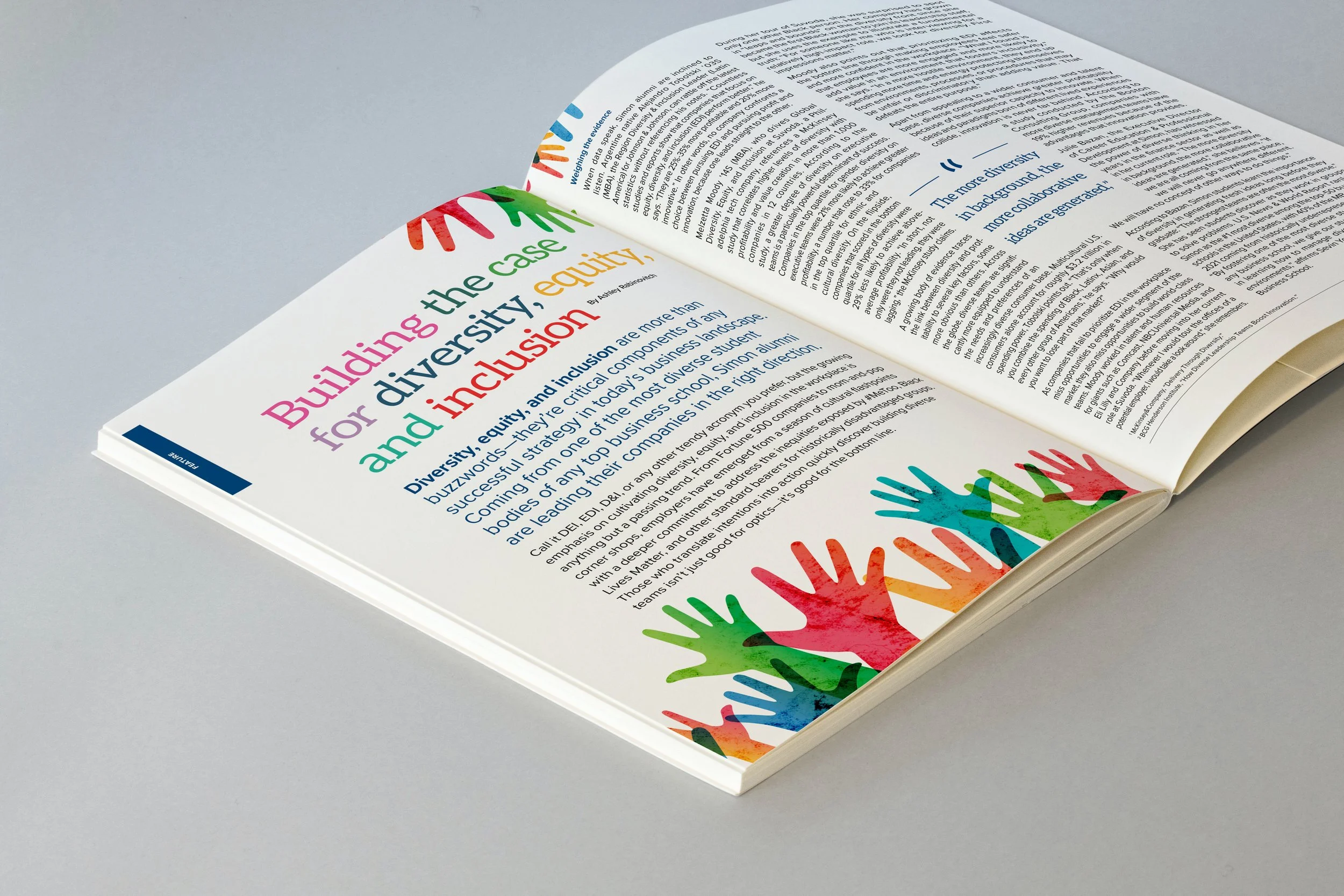 Simon School UoR Alumni magazine spread