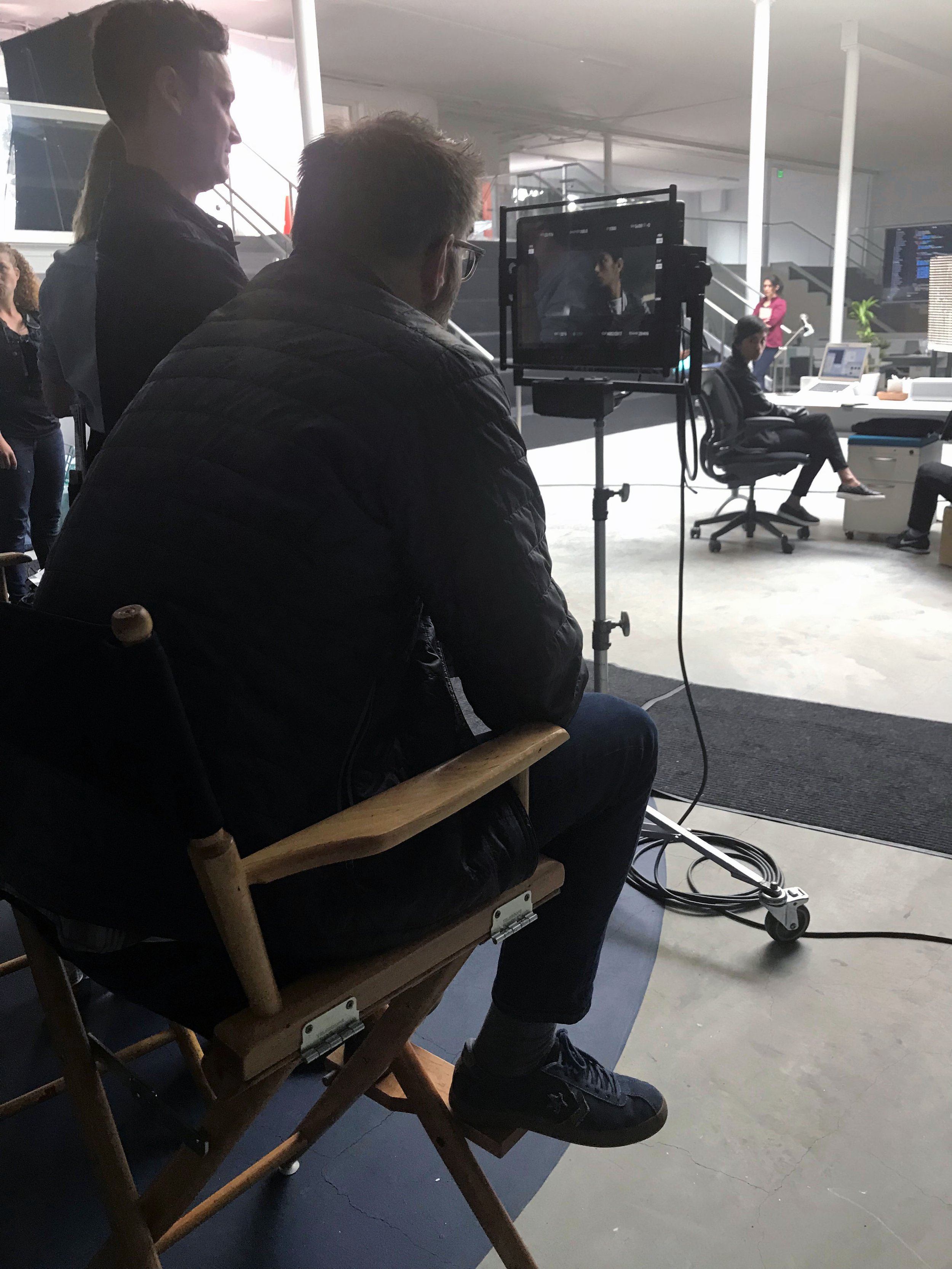 Peter watching monitor of capture