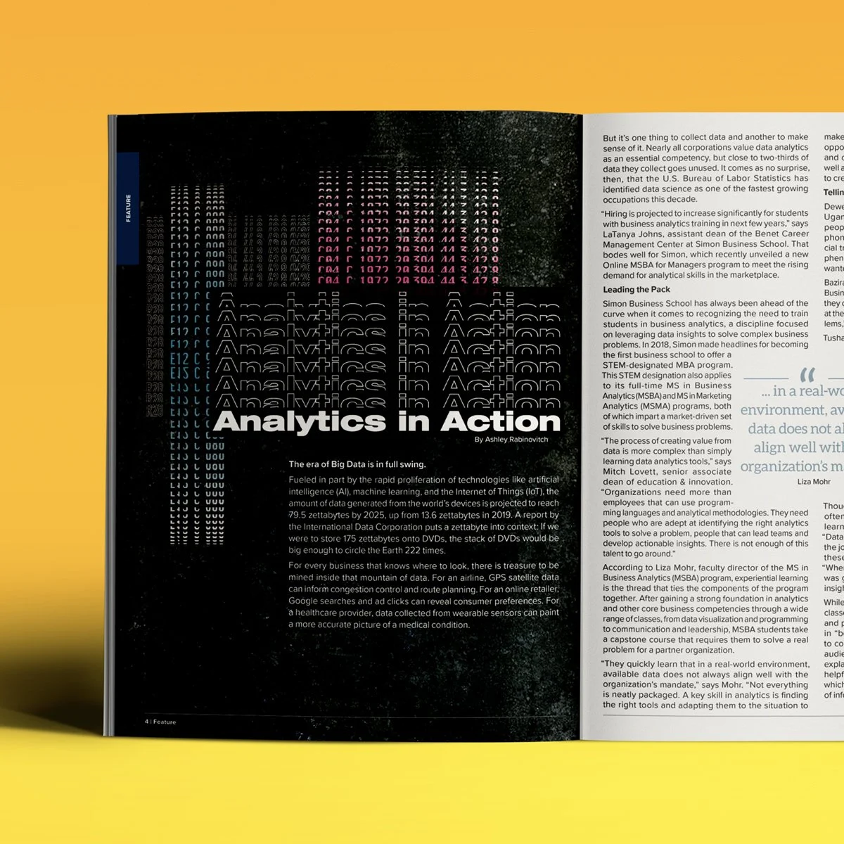 Simon School UoR Alumni magazine spread
