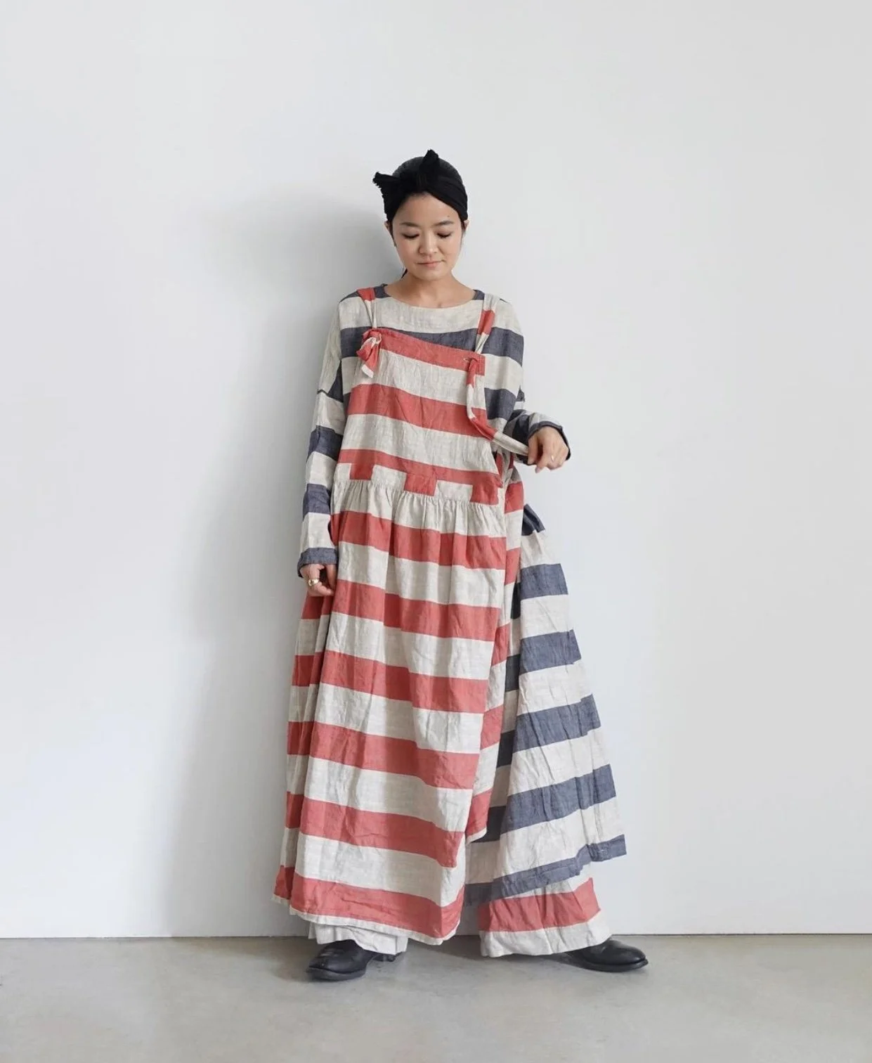 Tartan Ichi Antiquites Dress ICHI ANTIQUITES Linen Tartan Dress - Main Image