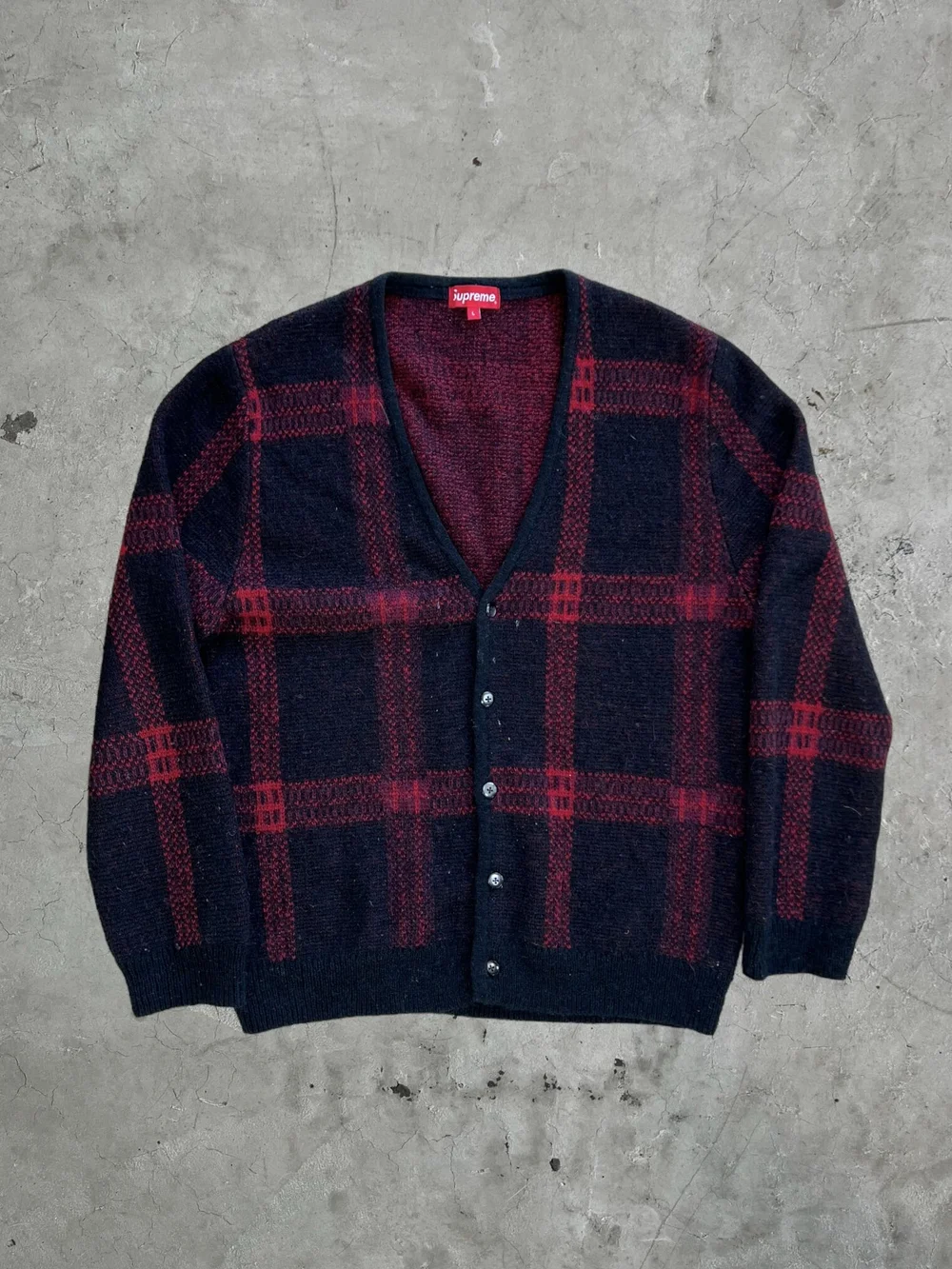 Supreme Plaid Mohair Cardigan