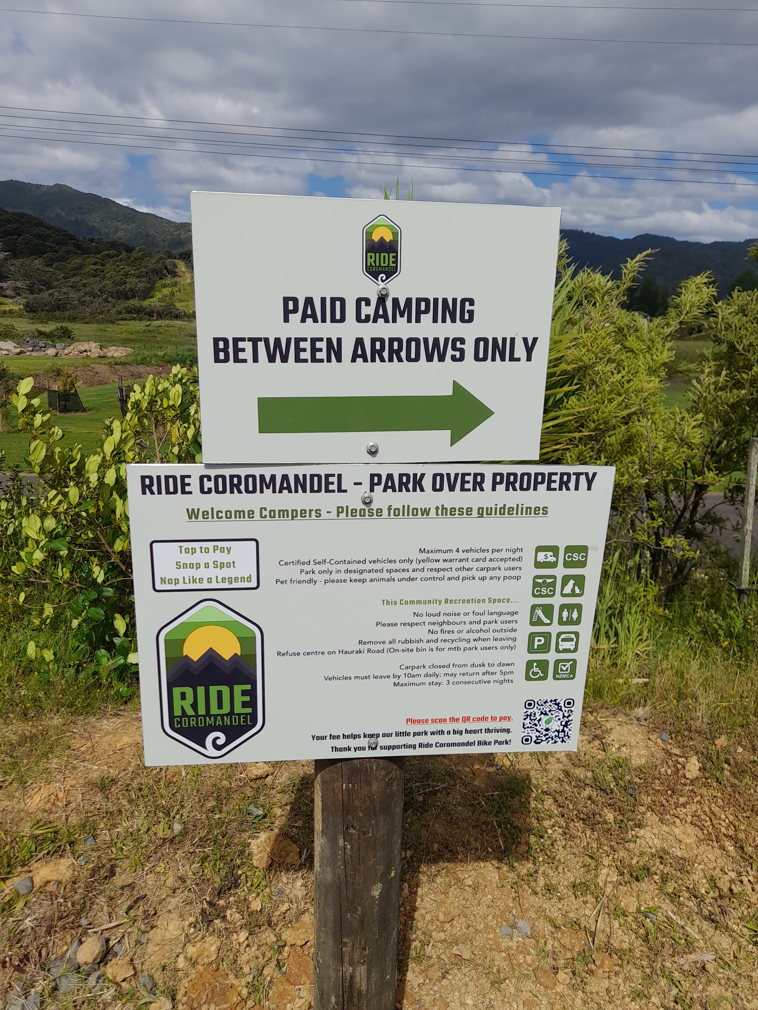 Park over Property Coromandel Bike Park