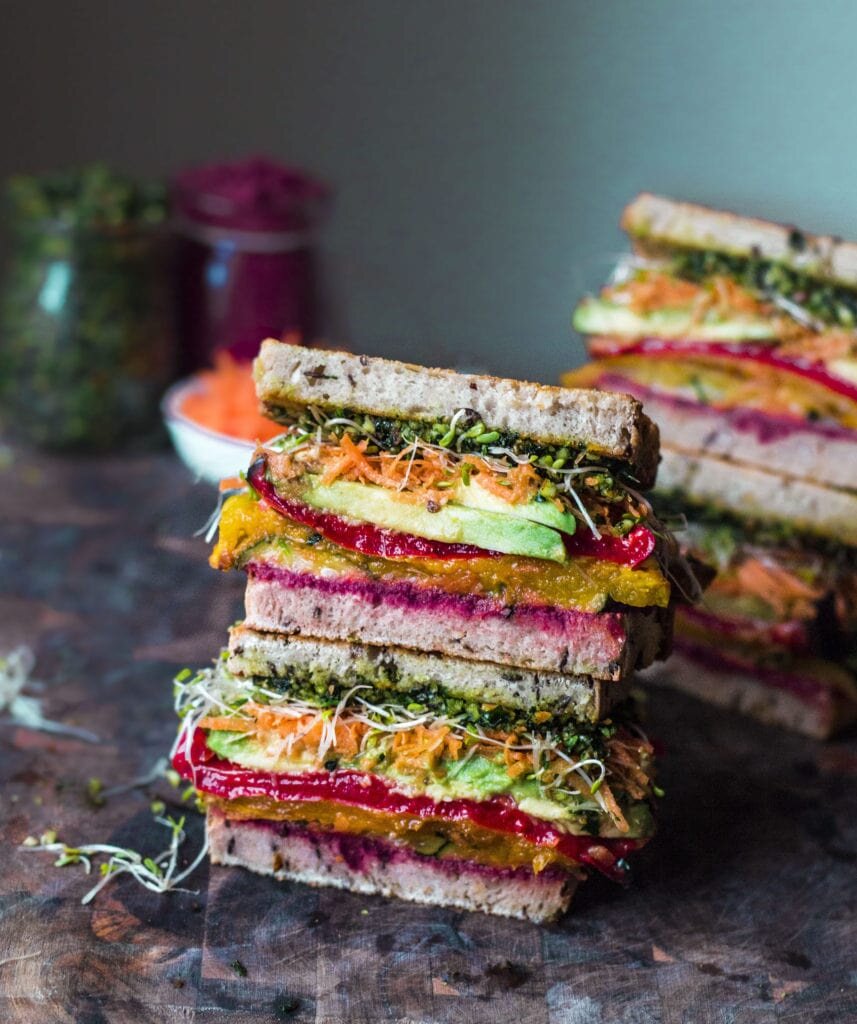 Rainbow Roasted Vegetable Sandwich 