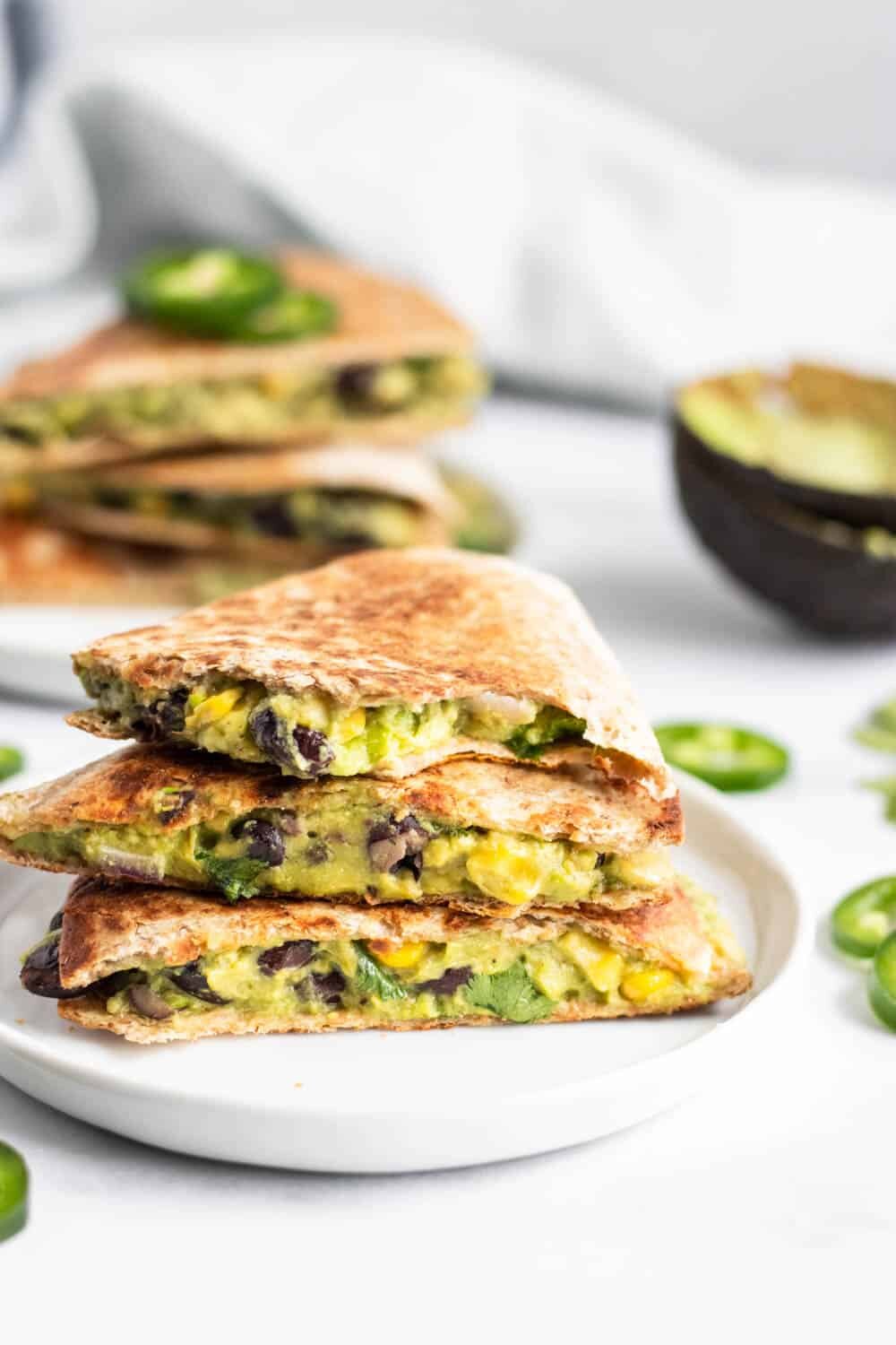 Vegan Black Bean Avocado Quesadilla