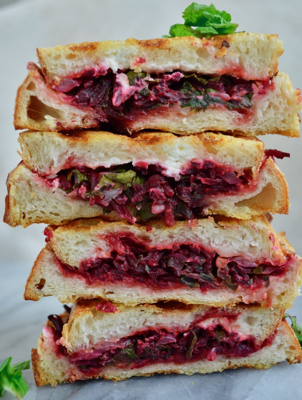 Grilled Goat Cheese and Beetroot Sandwich 