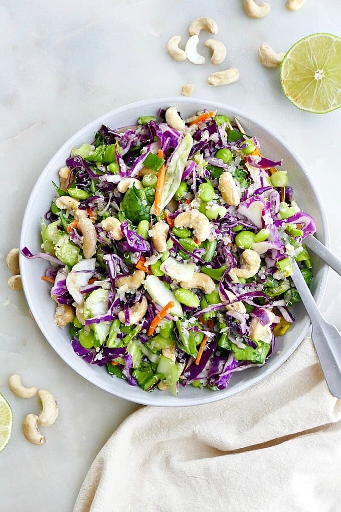 Cashew Cabbage Salad with Bok Choy