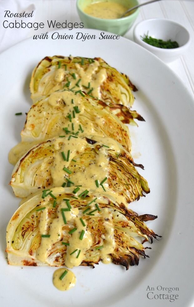 Roasted Cabbage Wedges with Dijon Mustard