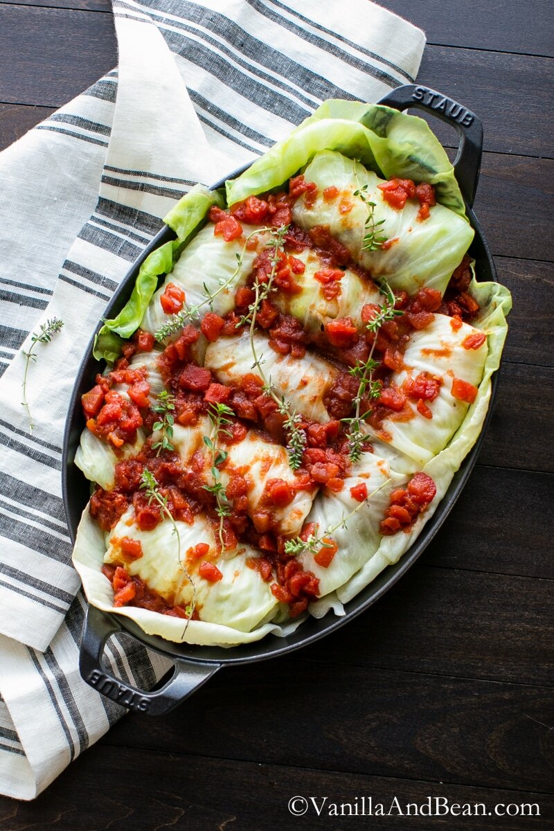 Mushroom Stuffed Cabbage Rolls