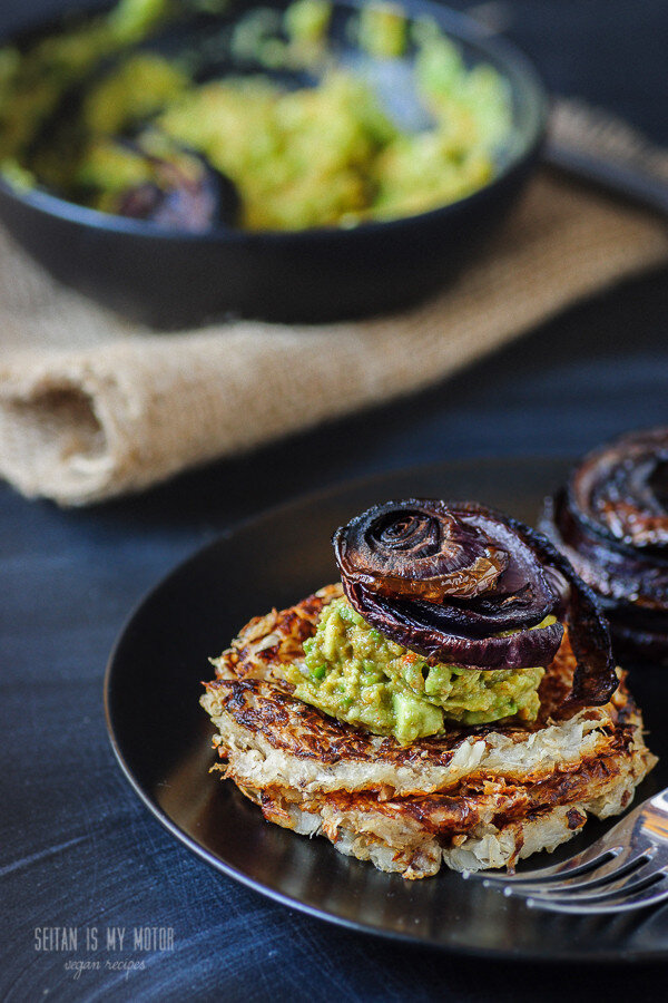 Celeriac Roesti with Roasted Onions