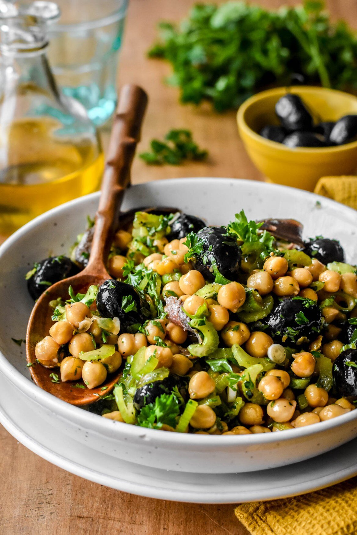 Provençal Chickpea Salad with Olives, Anchovies and Celery