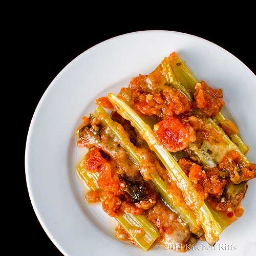 Braised Celery with Tomato and Parmesan