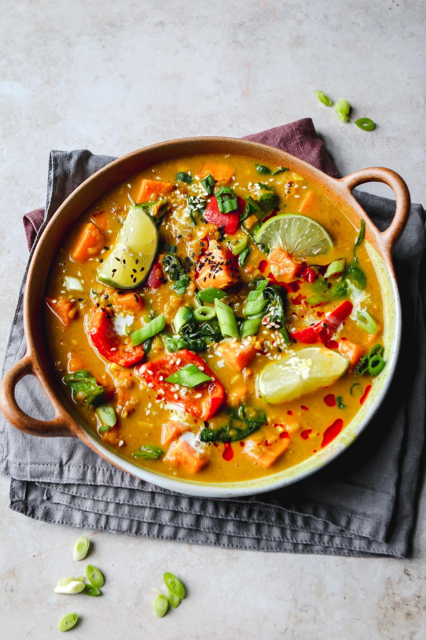 Massam Curry With Sweet Potato and Lentil