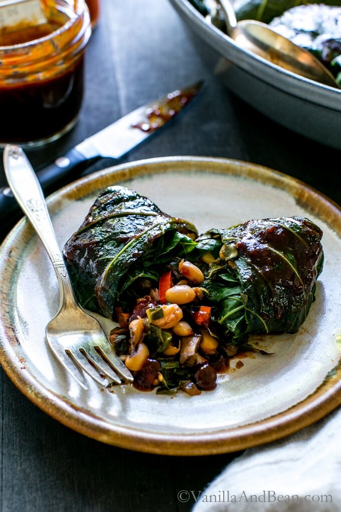 BBQ Black Eyed Pea Collard Rolls