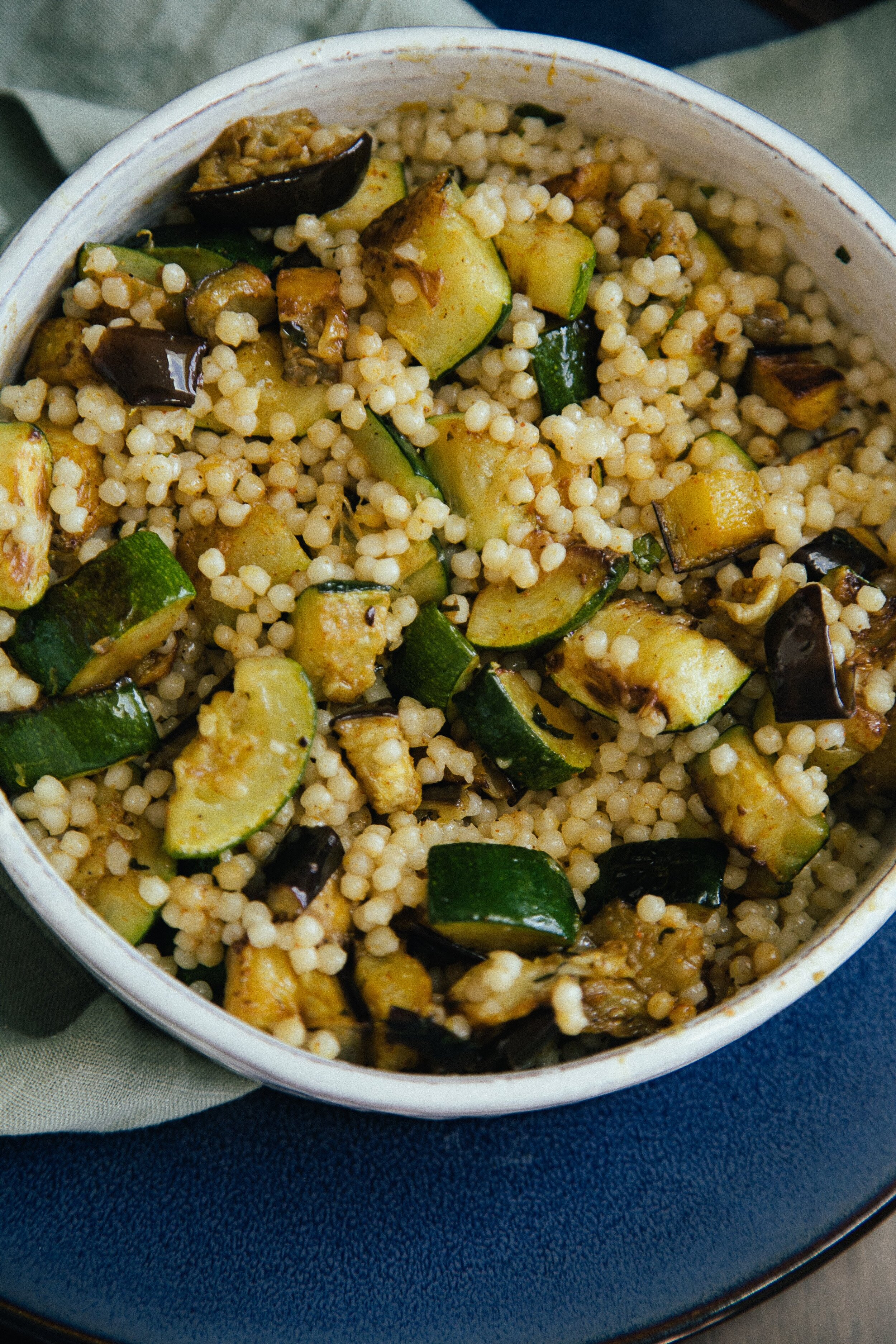 Moroccan Roasted Zucchini &amp; Eggplant Cous Cous