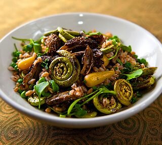 Salad of Morels, Fiddleheads, Ramps and Farro