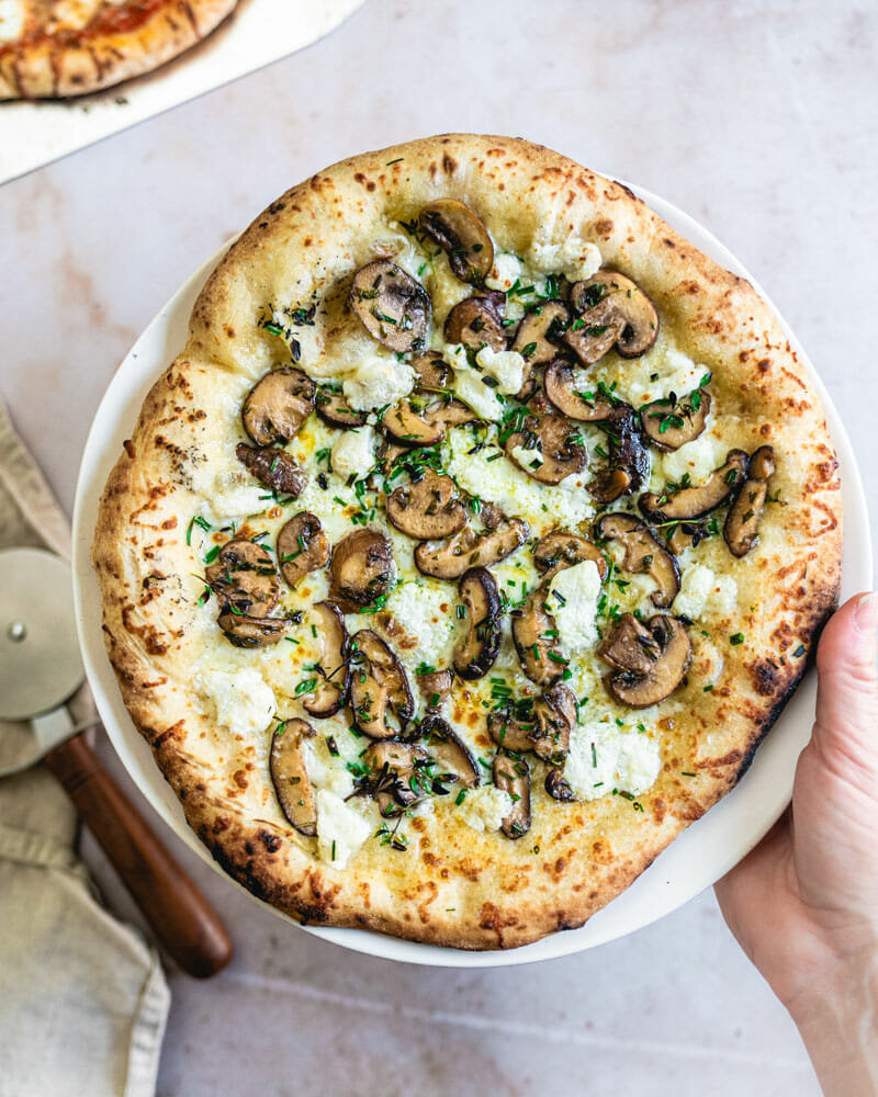 Mushroom Pizza with Fresh Herbs