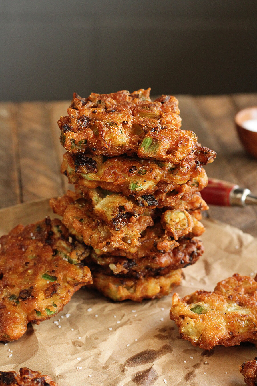 Okra and Green Tomato Fritters