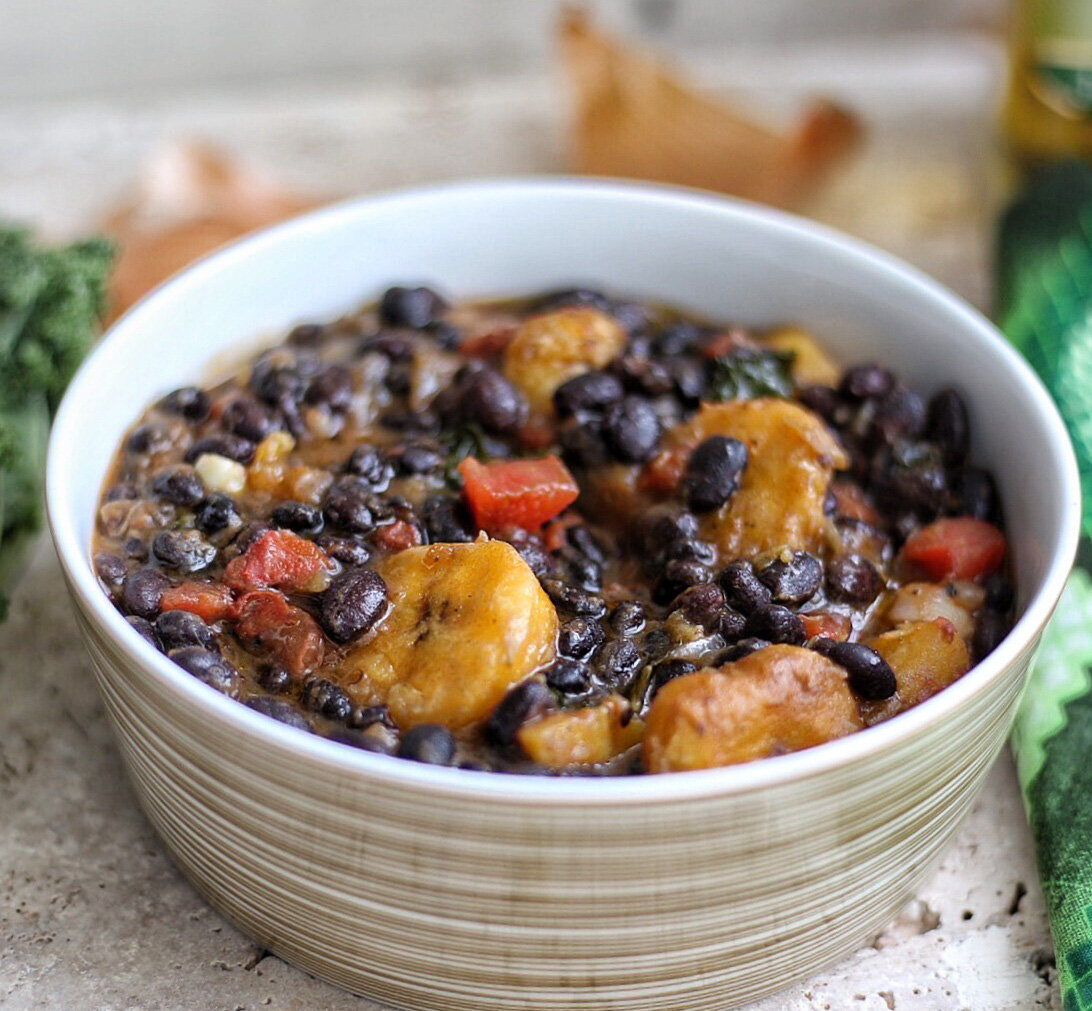 Black Beans and Plantain Stew