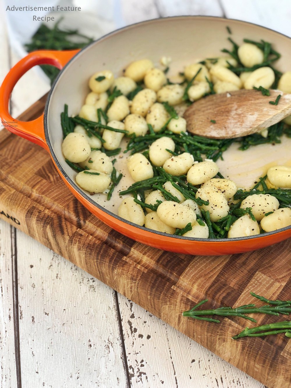 Samphire with Gnocchi and Garlic Butter