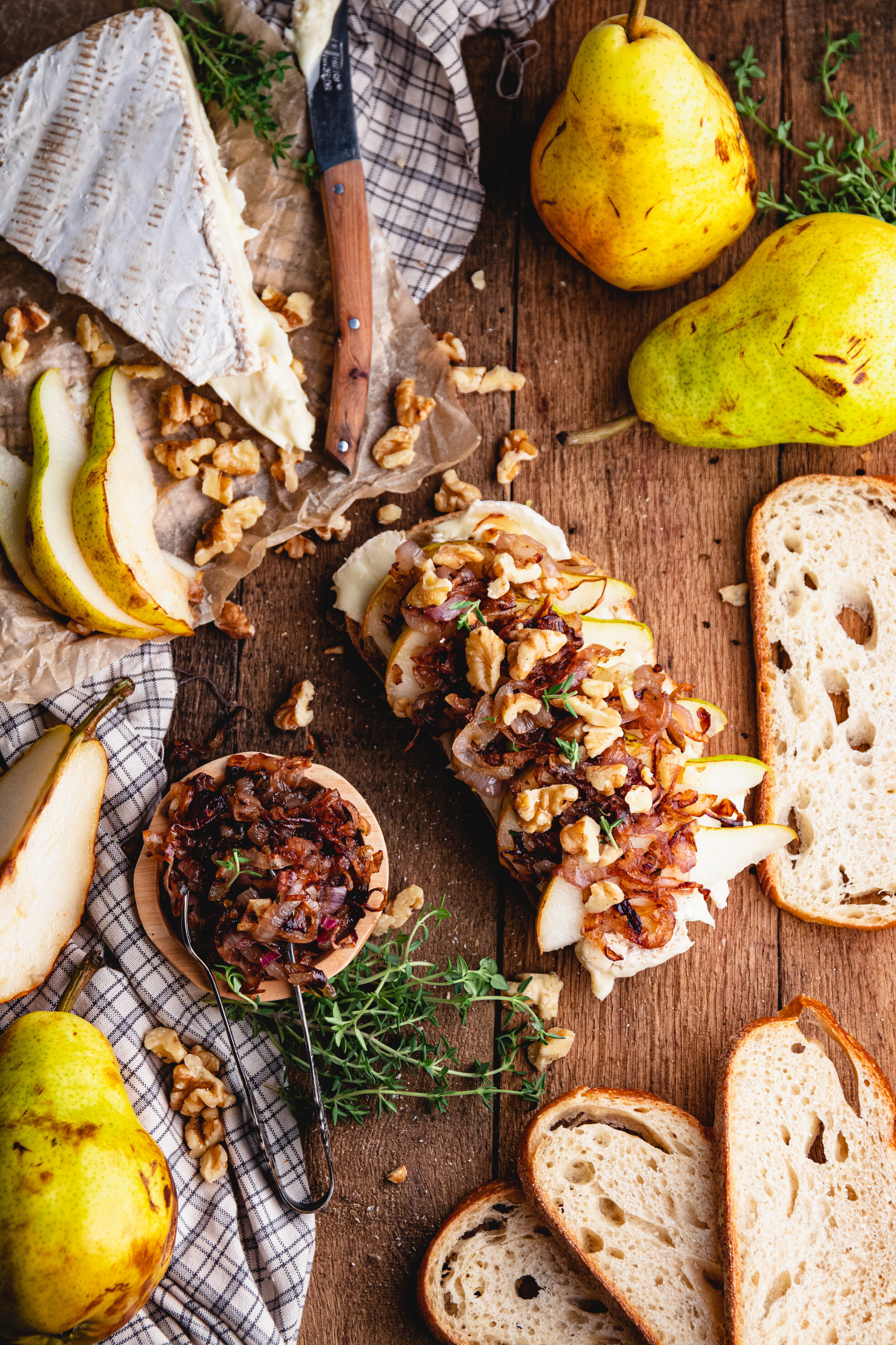Pear and Brie Panini with Caramelized Shallots and Walnuts